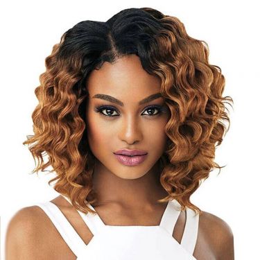 Short Wave Black with Blonde Ombre Bob Wigs Human Hair Lace Front Wig