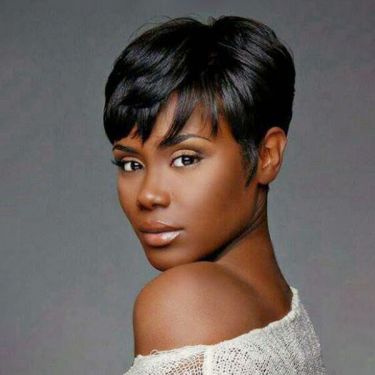 Pixie Short Straight Human Hair Lace Front Wigs