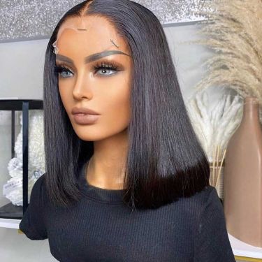Short Bob Wigs 4x4 Lace Closure Wigs for Black Women Pre Plucked Hairline