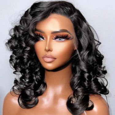 Glueless Loose Deep Side Part Wig 13X4 Lace Front Wig #1 Human Hair