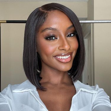 Side Part Straight Human Hair Short Bob Lace Front Wig
