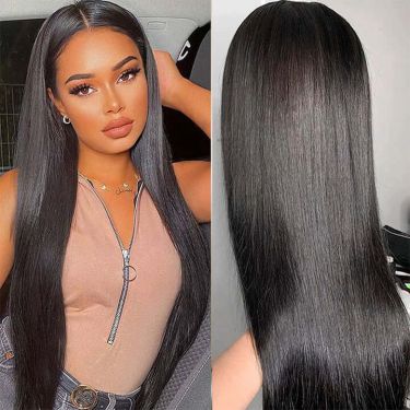 Glueless Invisible Lace Silk Straight 13x4 Lace Front Wig