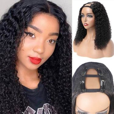 Deep Curly Affordable U-Part Wig 150% Density 100% Virgin Hair