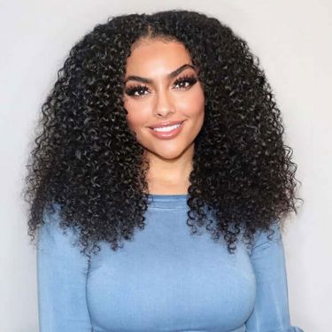 Human Hair Curly V Part Wig Quick And Easy Install 