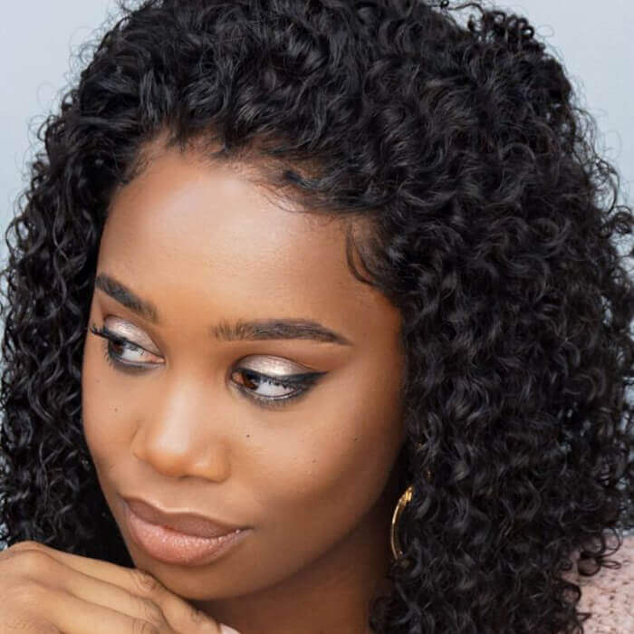 Natural Black Color Pre-Plucked Curly Lace Front Wig For Women | Idefinewig