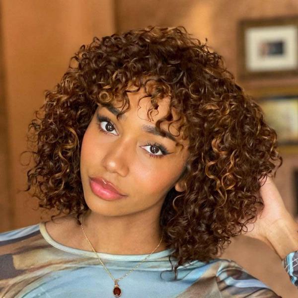 Top Quality Human Hair Curly Bob Wigs for African American Women