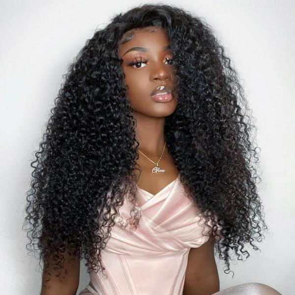 Kinky Curly Lace Front Wig For Black Women